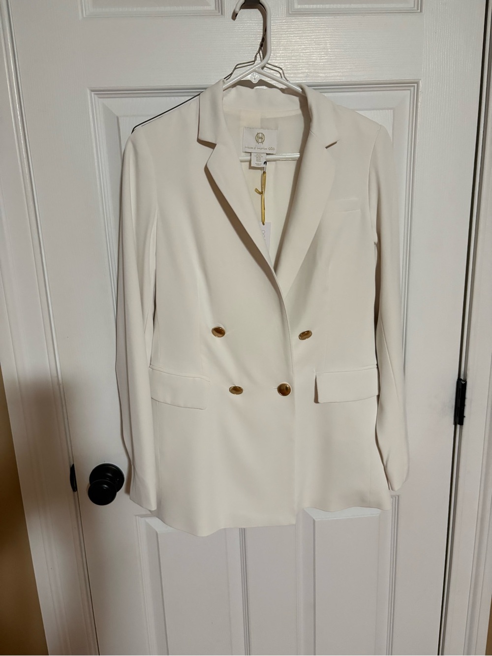 NWT House of Harlow 1960 Cream Double-Breasted Blazer with matching dress pants